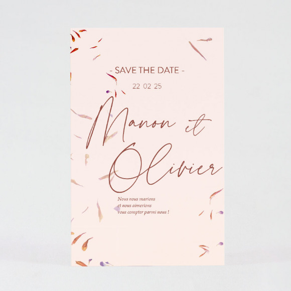 MA CRÉATION Save the date mariage pétales de fleurs Non applicable 1Size