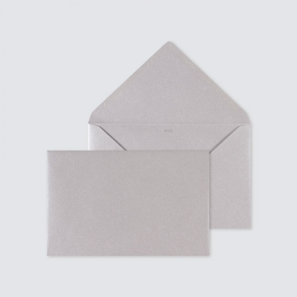 MIJN ONTWERP Enveloppe rectangulaire gris argent 1Size