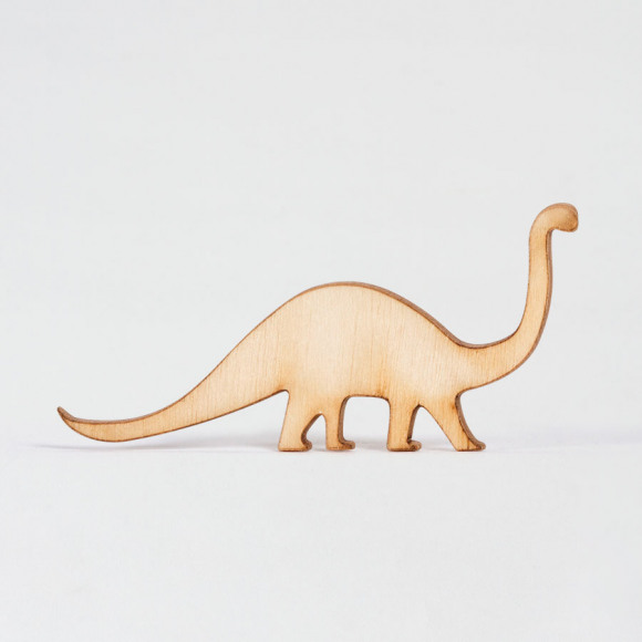 MIJN ONTWERP Houten opplakmotief in de vorm van een dino 1Size