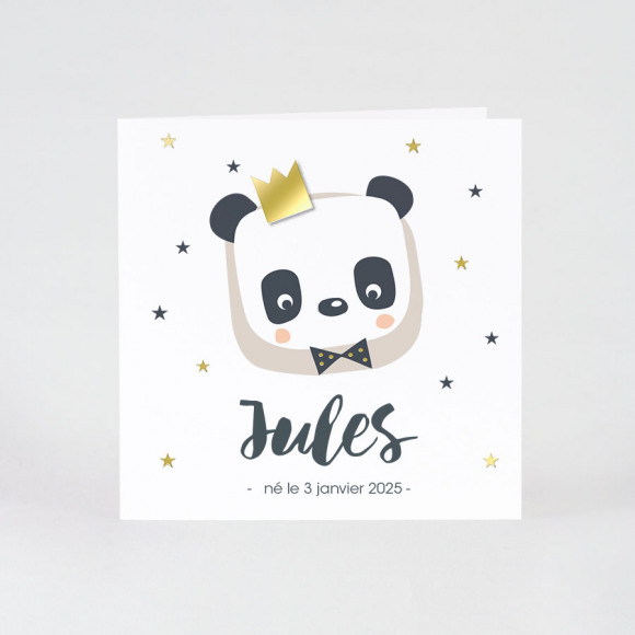 MIJN ONTWERP Faire part naissance panda roi craquant | Buromac 507008 1Size