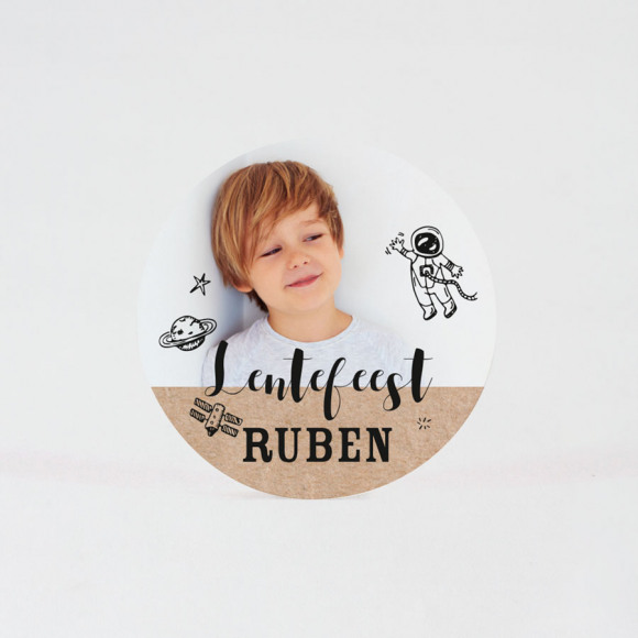 MA CRÉATION Ronde sticker met foto in thema 'space' (5,9 cm) Non applicable 1Size