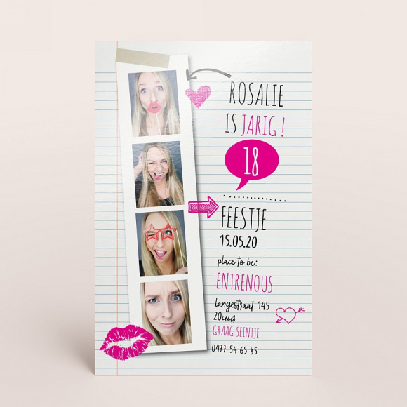 MIJN ONTWERP Hippe fotokaart schrift 1Size