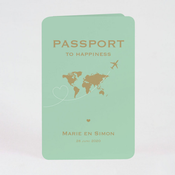 MIJN ONTWERP Unieke paspoort trouwuitnodiging NoColour 1Size