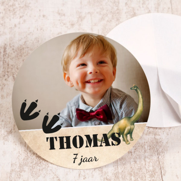 MA CRÉATION Ronde sticker dino thema (5,9 cm) Non applicable 1Size