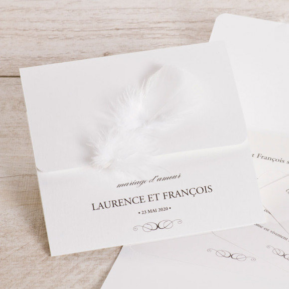 MA CRÉATION Carte mariage plume| Buromac 105062 Non applicable 1Size