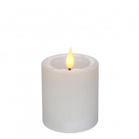 AVA selection Bougie Pilier Rustique LED Blanc H 7,5cm Ø 7cm