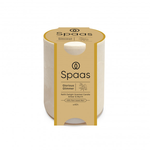 SPAAS Vulling Voor Geurkaars In Bruin Glas Glorious Glimmer H 9cm Ø 7cm +/- 40u
