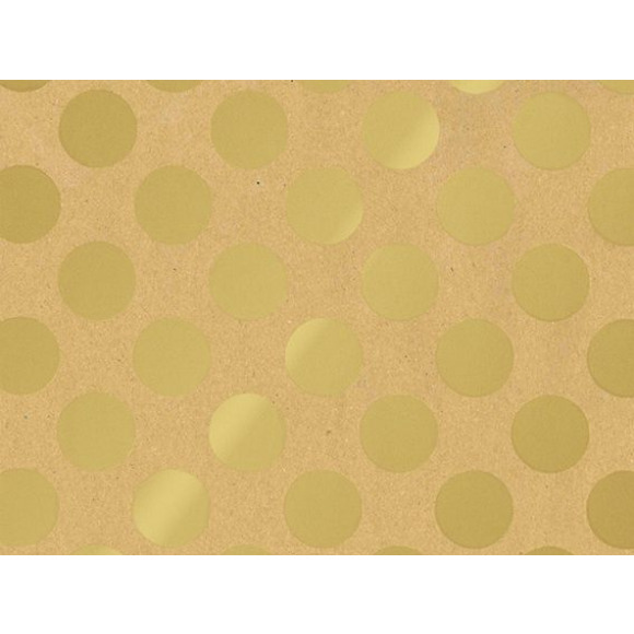 ROTOLUX Inpakpapier Kraft Big Dots Gold 50cm x 50m