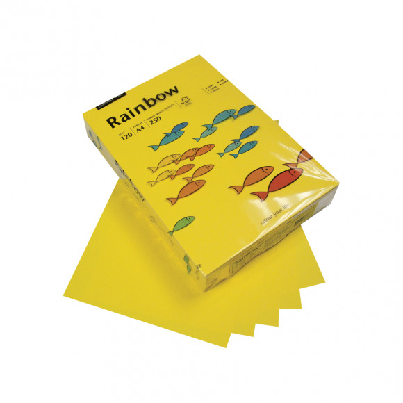 RAINBOW  Papier Jaune Intense A4 120g/m² 250 Feuilles Jaune