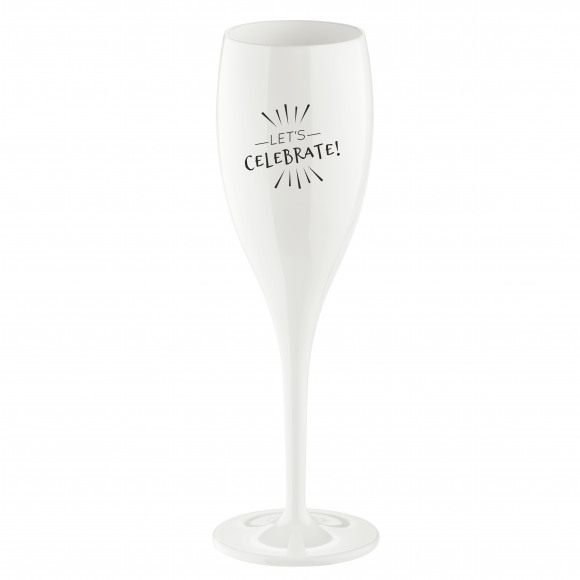 KOZIOL Verre Champagne Blanc Réutilisable/Incassable 100ml 'Let's Celebrate' Blanc