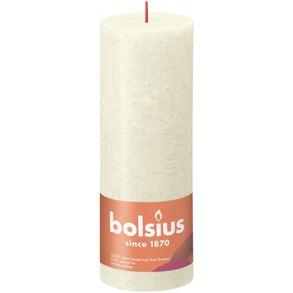 BOLSIUS Bougie Cylindre Rustique Soft Pearl H 19cm Ø 6,8cm 85h Autres