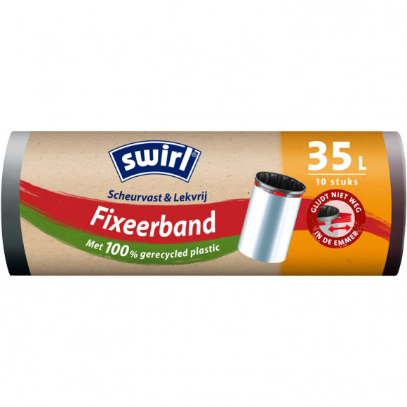 SWIRL Pedaalemmerzak 35L Met Fixeerband 10 Stuks Zwart/Grijs