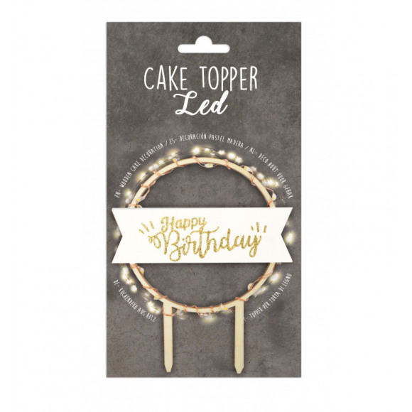 SCRAPCOOKING Cake Topper LED Happy Birthday