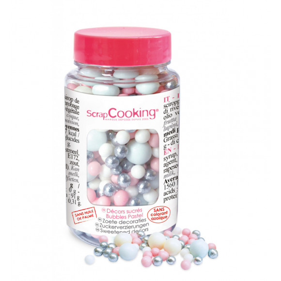 SCRAPCOOKING Déco Sucre Bubbles Pastel 70g