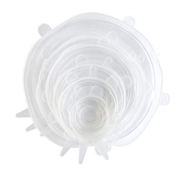 DOTZ Couvercles Silicone Ø 6 - 9 - 11 - 14 - 16 - 21cm Transparent 6 Pièces Autres