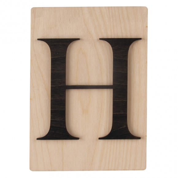 RAYHER  Lettre H En Bois 10,5x14,8cm Style Scrabble