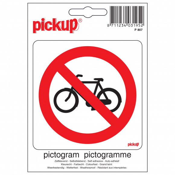 PICKUP Pictogramme Vélos Interdits 10x10cm