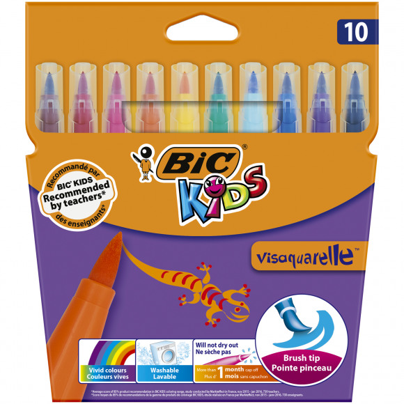 BIC Kids Visaquarelle Feutres Pinceau 10 Pièces