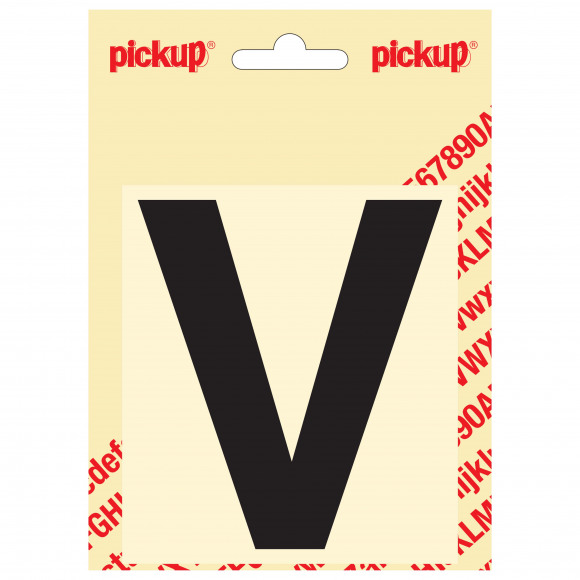 PICKUP Helvetica Letter V Zwart 10cm