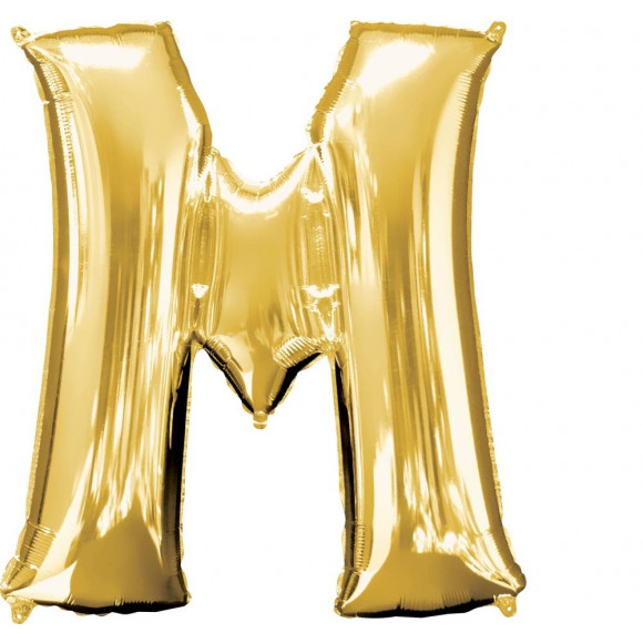 AVA essentials Folieballon Letter M Goud 86cm