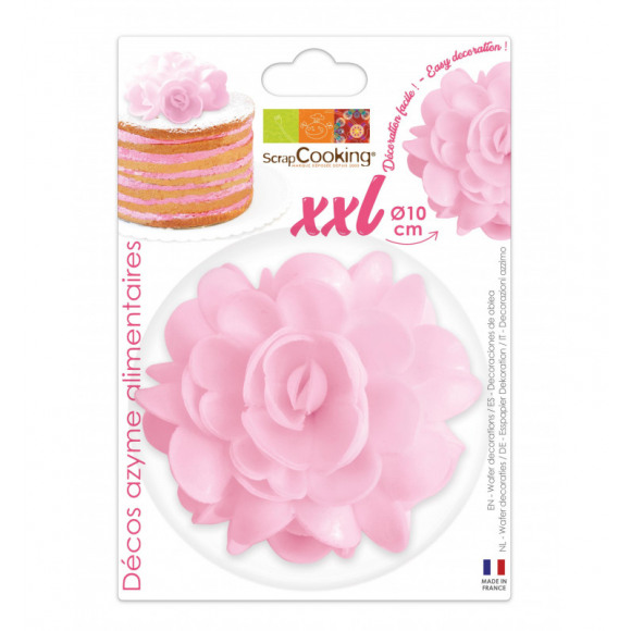 SCRAPCOOKING Deco Azyme XXL Rose Ø 10cm