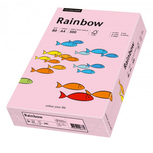 RAINBOW  Papier Rose Clair A4 120g/m² 250 Feuilles Violet/rose
