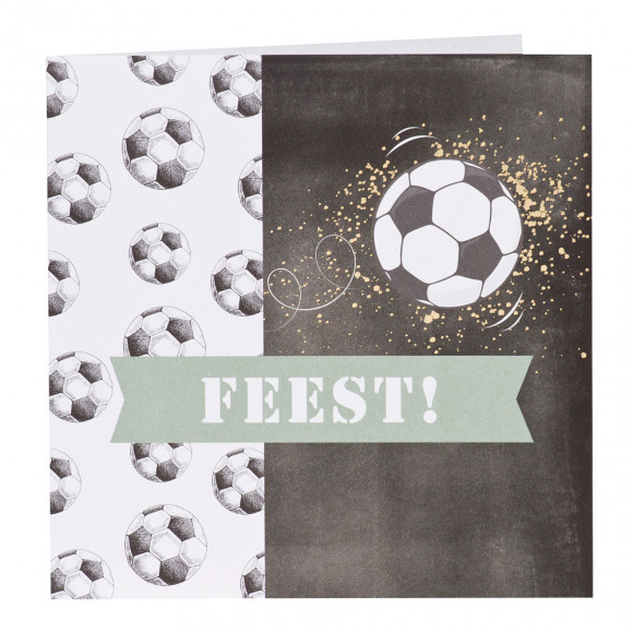AVA selection Carte Pour Photo Football "Feest" 16x16cm + Enveloppe 5 Pièces