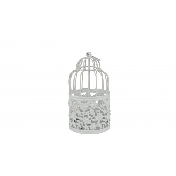 AVA selection Pendentif Cage À Oiseaux Blanc H 19,5cm Ø 10cm Blanc