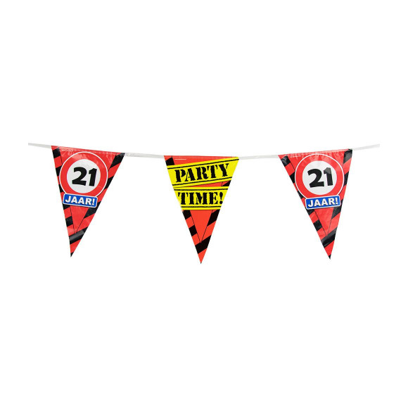 AVA selection Vlaggenlijn Rood/Zwart "21" 10m
