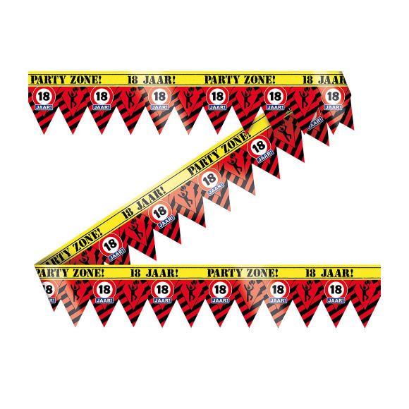 AVA selection Party Tape Rood/Zwart "18" 12m