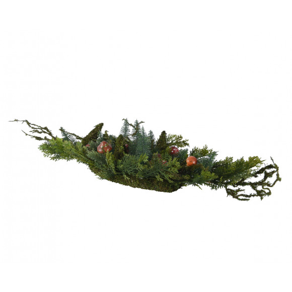 AVA selection Slinger Met Mos En Dennentakken Naturel Met Paddenstoelen 120x25x20cm