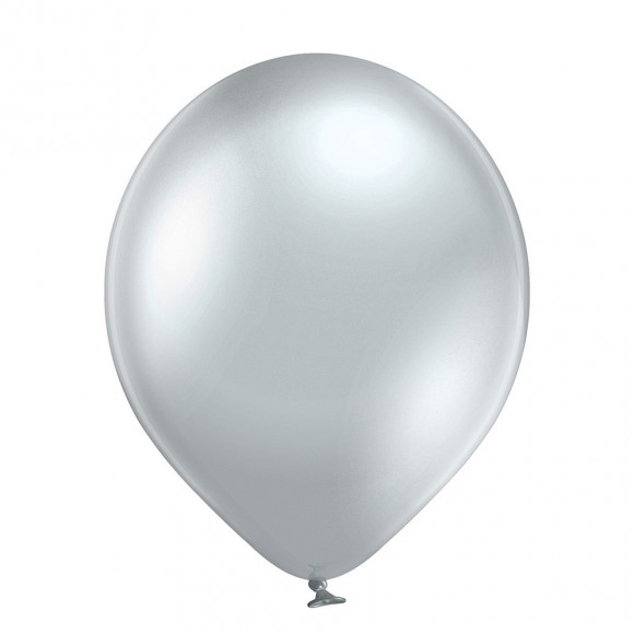 BELBAL Ballon Glossy Zilver 12cm 25 Stuks