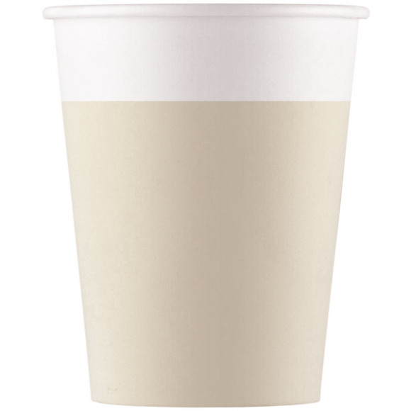 AVA selection Gobelet Carton FSC Crème 200ml 8 Pièces Blanc