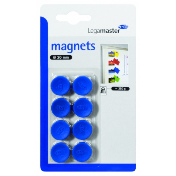 LEGAMASTER Magneet Blauw Ø 2cm 8 Stuks
