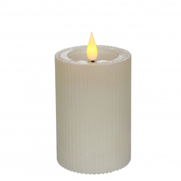 AVA selection Bougie Pilier Rustique LED Crème H 10cm Ø 7cm