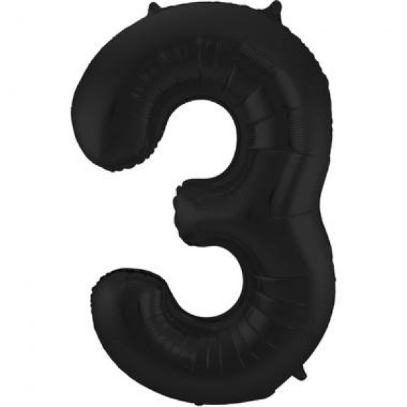 AVA essentials Ballon Alu Chiffre 3 Noir 86cm