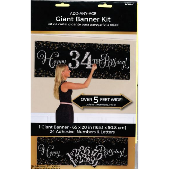 AVA selection Banner Kit 165x50cm Sparkling Celebrations Happy Birthday