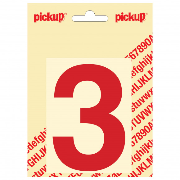 PICKUP Helvetica Cijfer 3 Rood 10cm