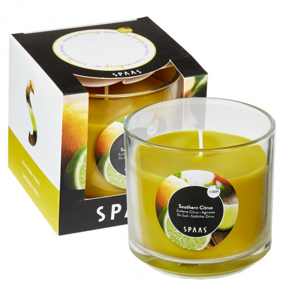 SPAAS  Bougie Parfumée En Verre Southern Citrus +/- 30h Jaune