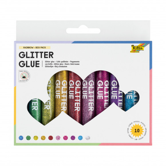 FOLIA Glitterglue 10 Couleurs De Base