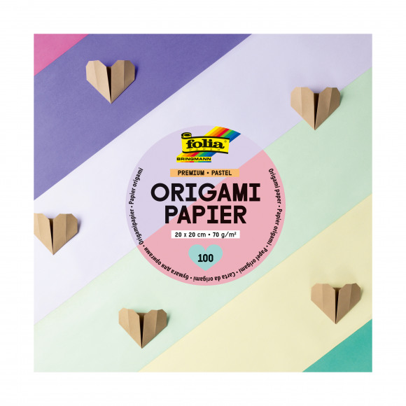 FOLIA Origamipapier Pastel 20x20cm 65g/m² 100 Vellen