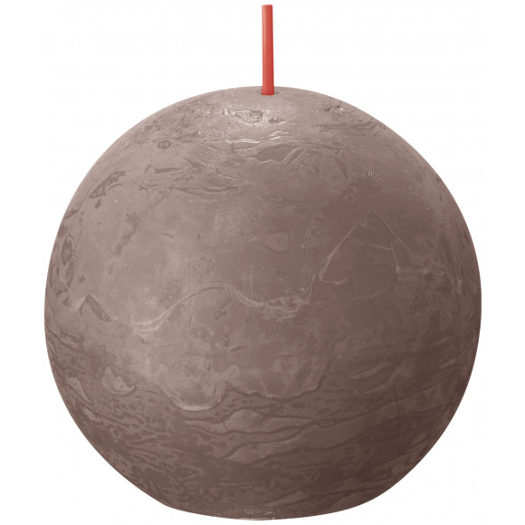 BOLSIUS Bougie Sphère Rustique Rustic Taupe Ø 7,6cm 24h Noir/gris
