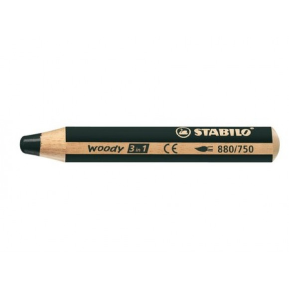 STABILO  Woody 3 En 1 Noir 10mm Noir