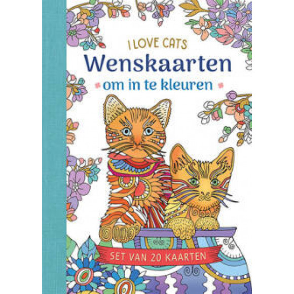 AVA selection Wenskaarten Om In Te Kleuren - I Love Cats