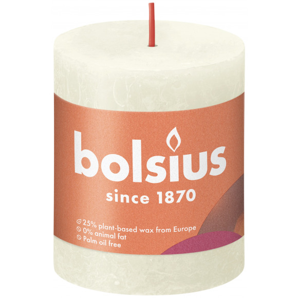 BOLSIUS Bougie Cylindre Rustique Soft Pearl H 8cm Ø 6,8cm 35h Autres