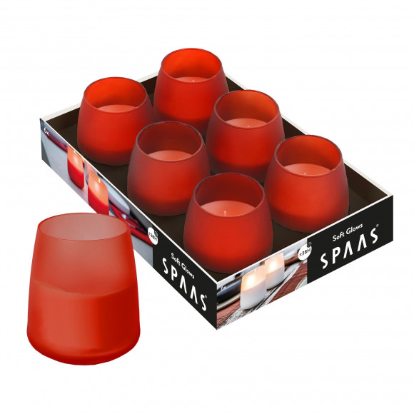 SPAAS Soft Glow Rouge H 8,5cm Ø 8cm 38h 6 Pièces Rouge