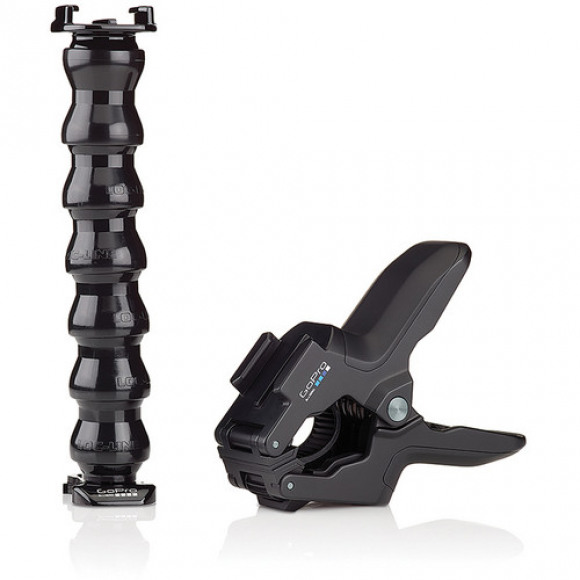 GoPro Jaws. Producttype: Cameramontage, Bevestigbaar op: Universeel, Merkcompatibiliteit: GoPro. Verpakkingsinhoud: Jaws: Flex Clamp Adjustable Neck