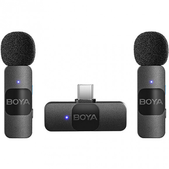 Boya BY-V20 V2.0 - Wireless microphone for USB-C (2x transmitter & 1x receiver)