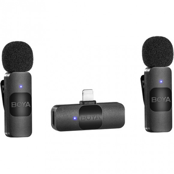 Boya BY-V2 V2.0 - Wireless microphone for Lightning (2x transmitter & 1x receiver)