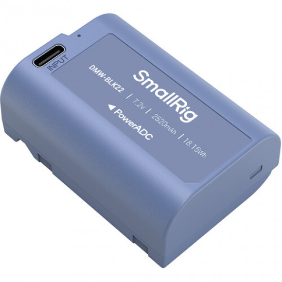 SmallRig 4906 DMW-BLK22 USB-C Rechargeable Camera Battery, blauw